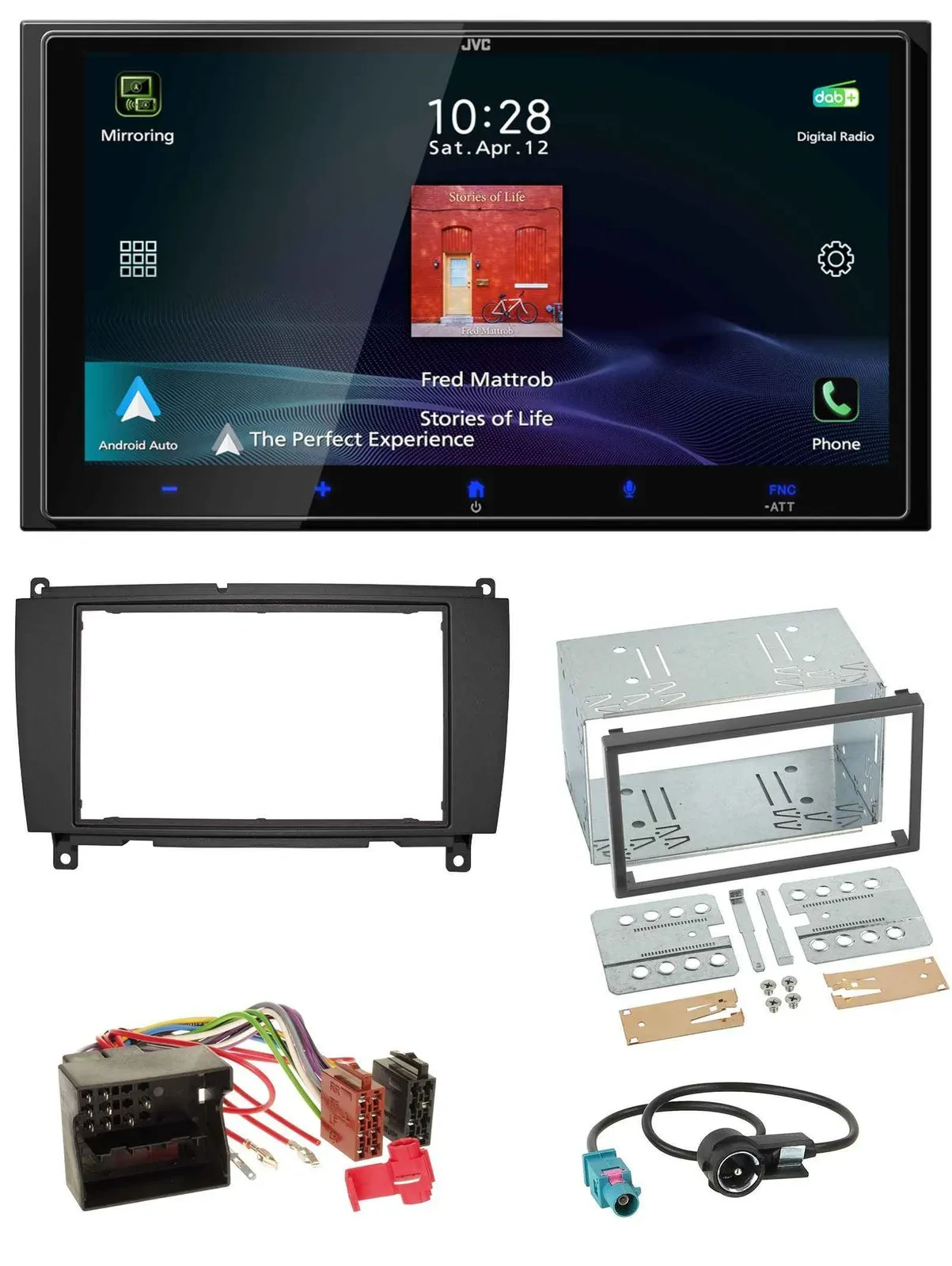 JVC USB Bluetooth 2DIN DAB MP3 Autoradio für Mercedes CLK C209 A209 04-10