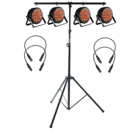 LightmaXX VEGA Silent PAR I Quad LED Set, 4x 8W RGBW PAR-56 DMX 112W Schwarz