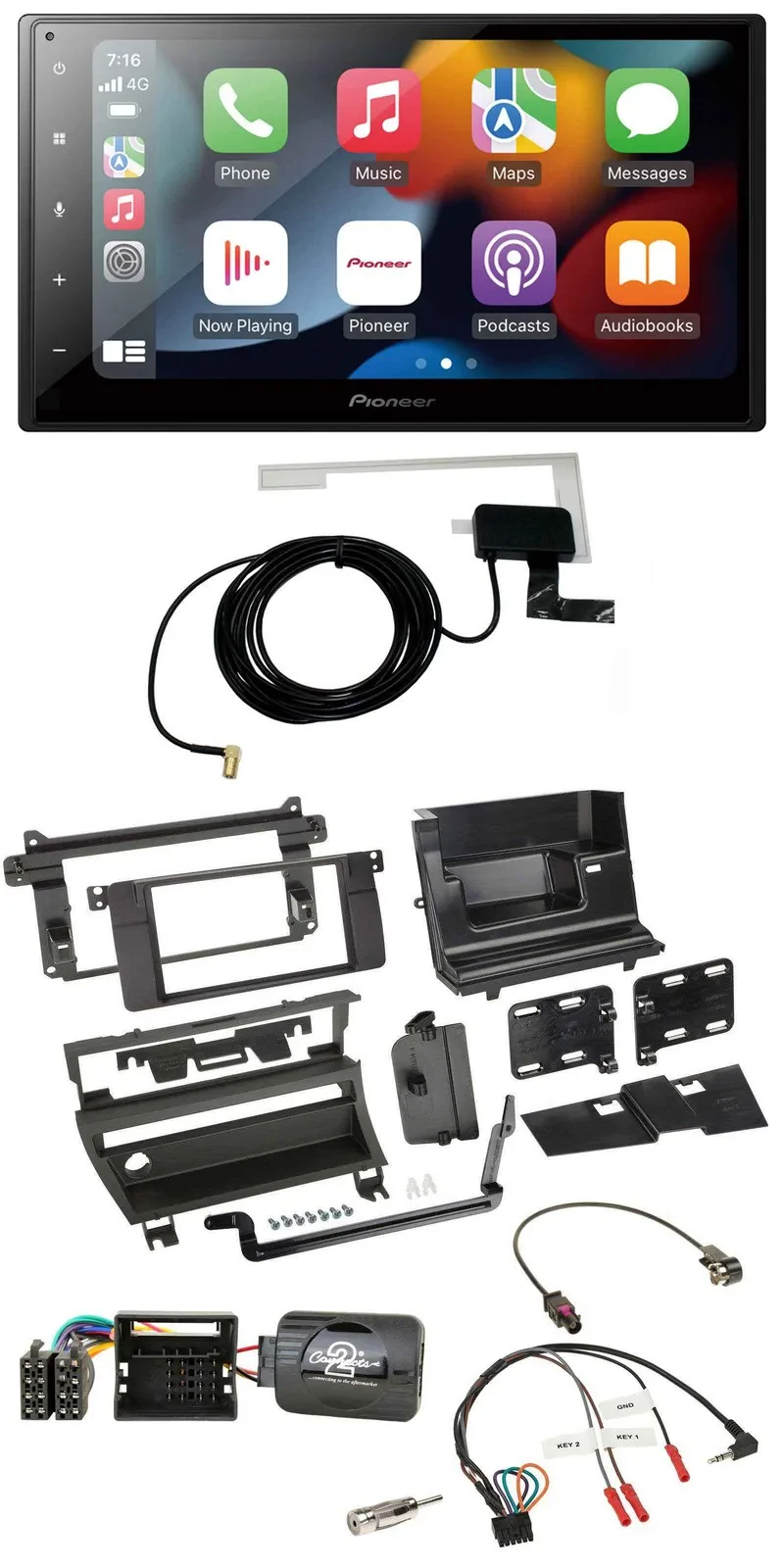 Автомагнитола Pioneer 2DIN USB Bluetooth DAB для BMW 3-Series E46 (2001–2006)