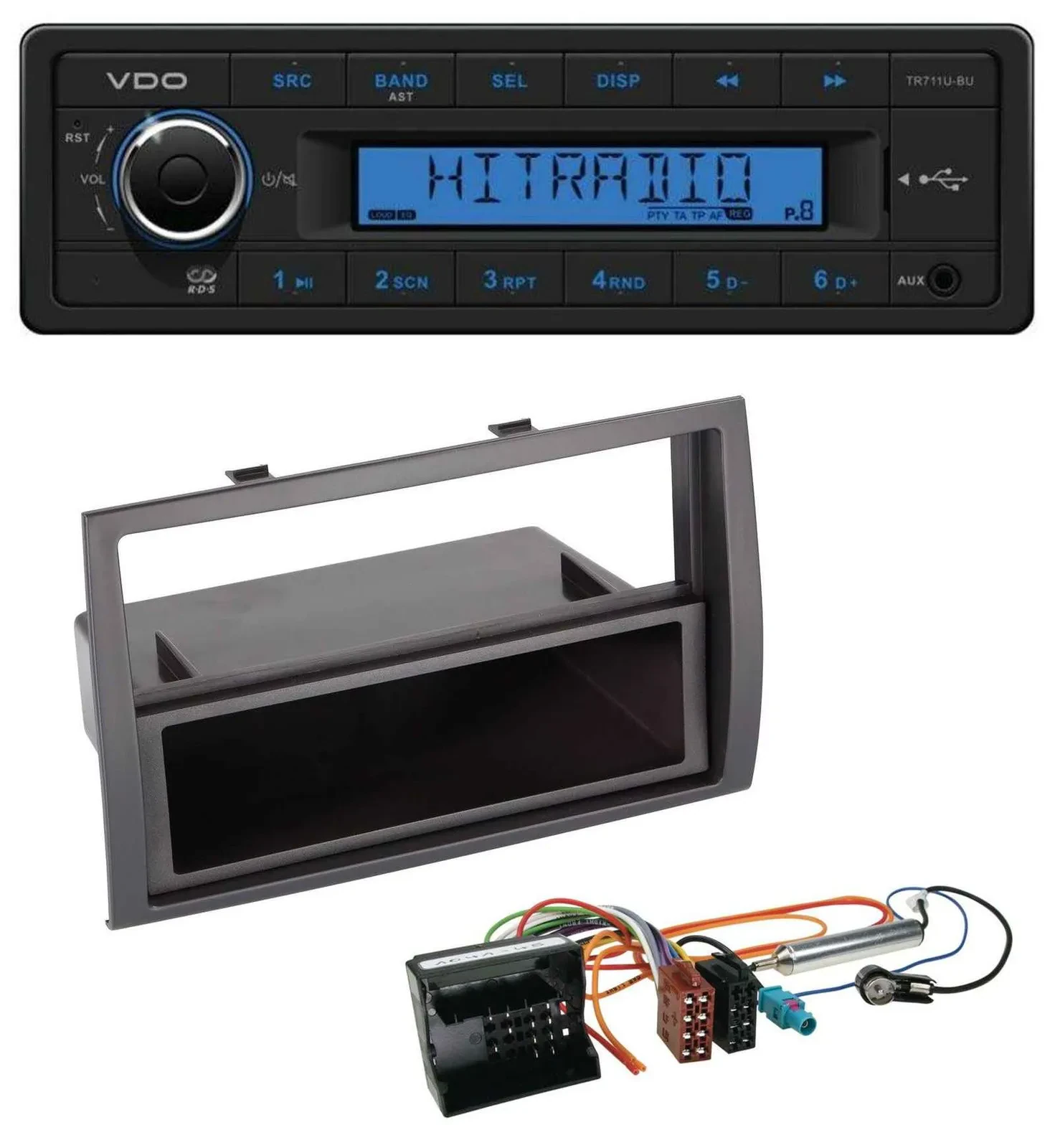 Автомагнитола для Citroen Jumper (2006–2011) VDO 1 DIN, USB, AUX, MP3, Quadlock