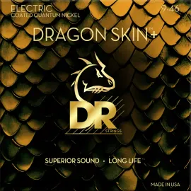 Струны для электрогитары DR Strings DEQ-9/46 Dragon Skin+ Coated Quantum Nickel 9-46