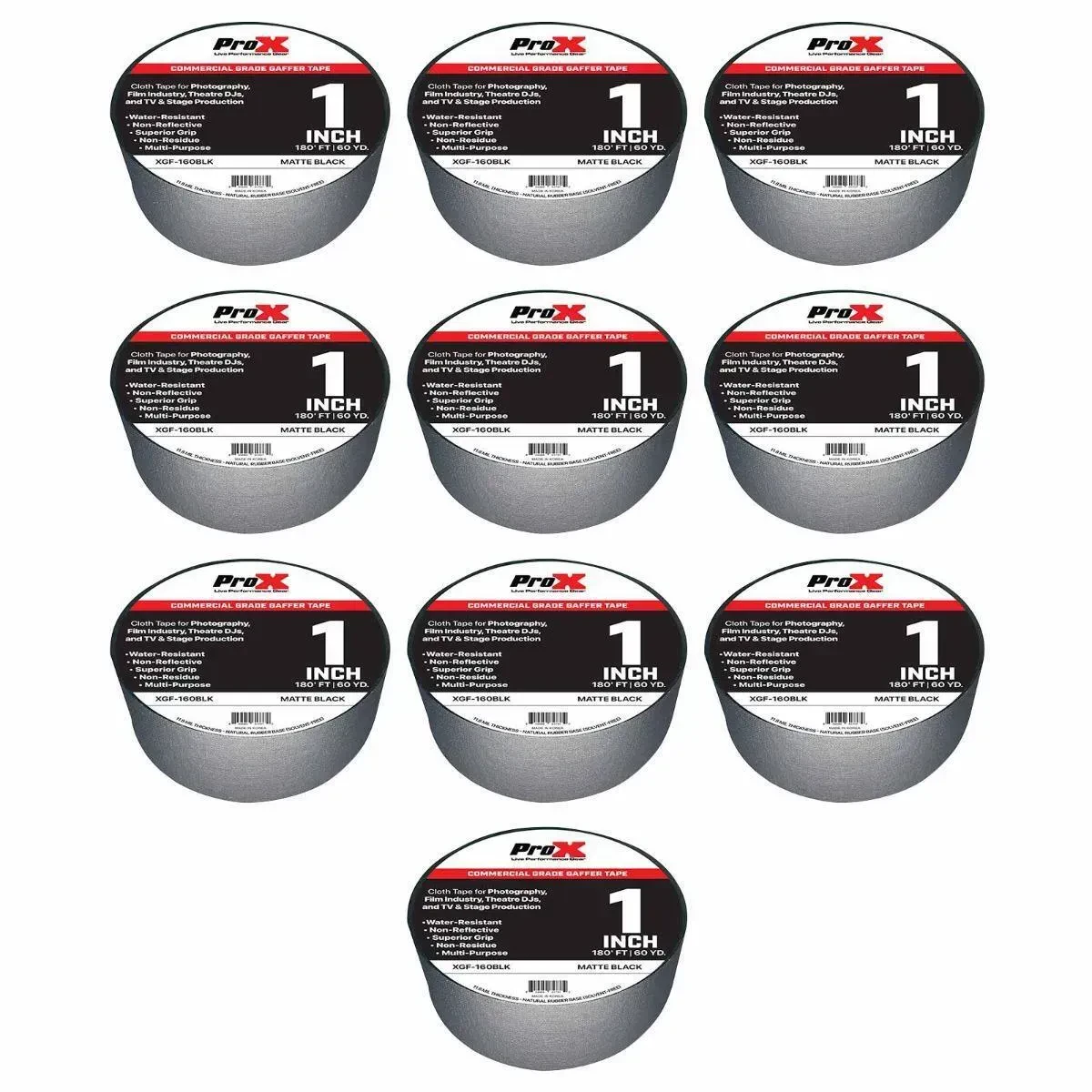 Лента для крепления кабеля ProX XGF-160BLK Black 55 м (10 штук)