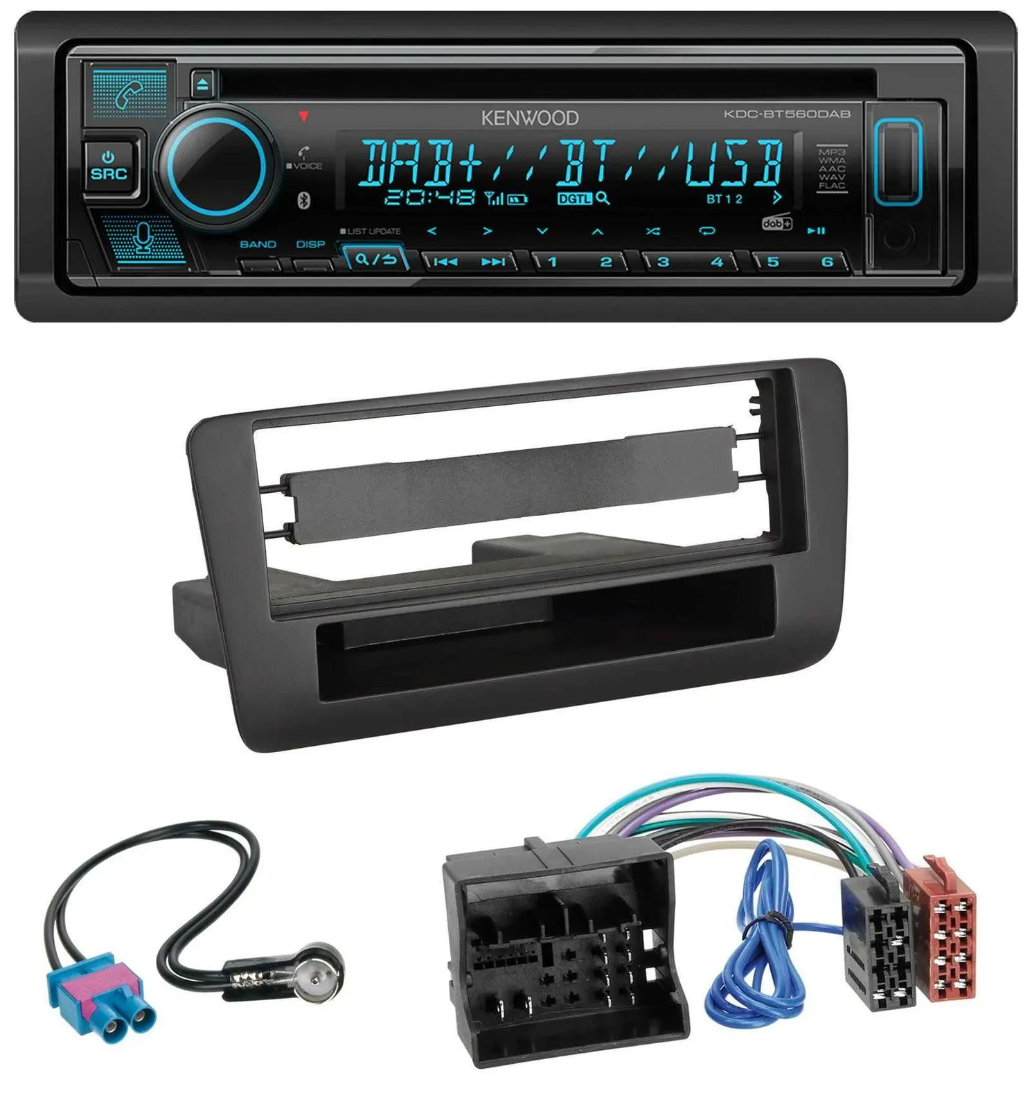 Автомагнитола для Audi A1 (с 2012) Kenwood Bluetooth, DAB, CD, MP3, USB