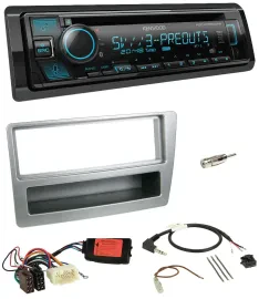 Автомагнитола Kenwood Bluetooth USB CD DAB для Honda Civic 2004–2006, серебристая