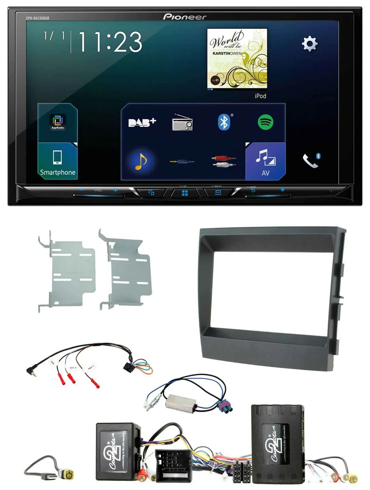 Автомагнитола Pioneer 2DIN, DAB, Bluetooth, USB, для Porsche Panamera, поддержка управления на руле