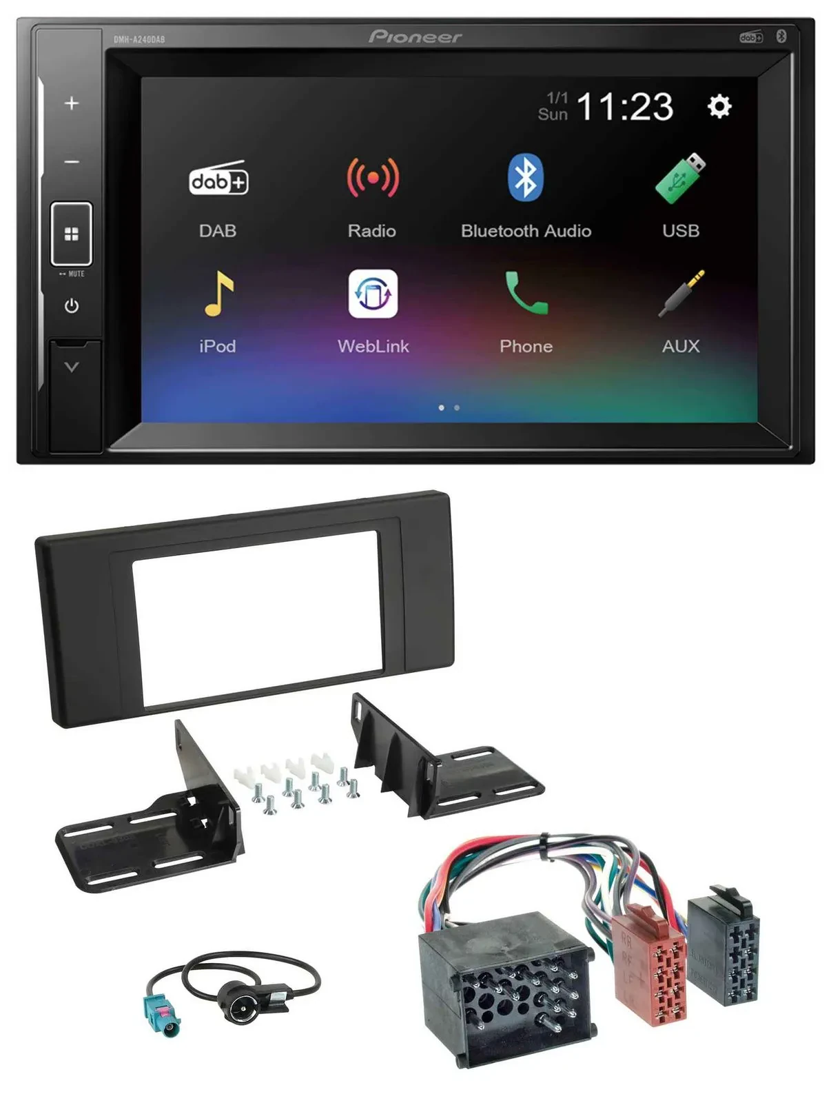 Автомагнитола для BMW X5 (E53 2000–2002) Pioneer 2-DIN, DAB, Bluetooth, USB, MP3