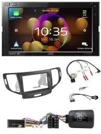 JVC DAB Lenkrad 2DIN Bluetooth USB Autoradio für Honda Accord 2008-2015 anthrazi