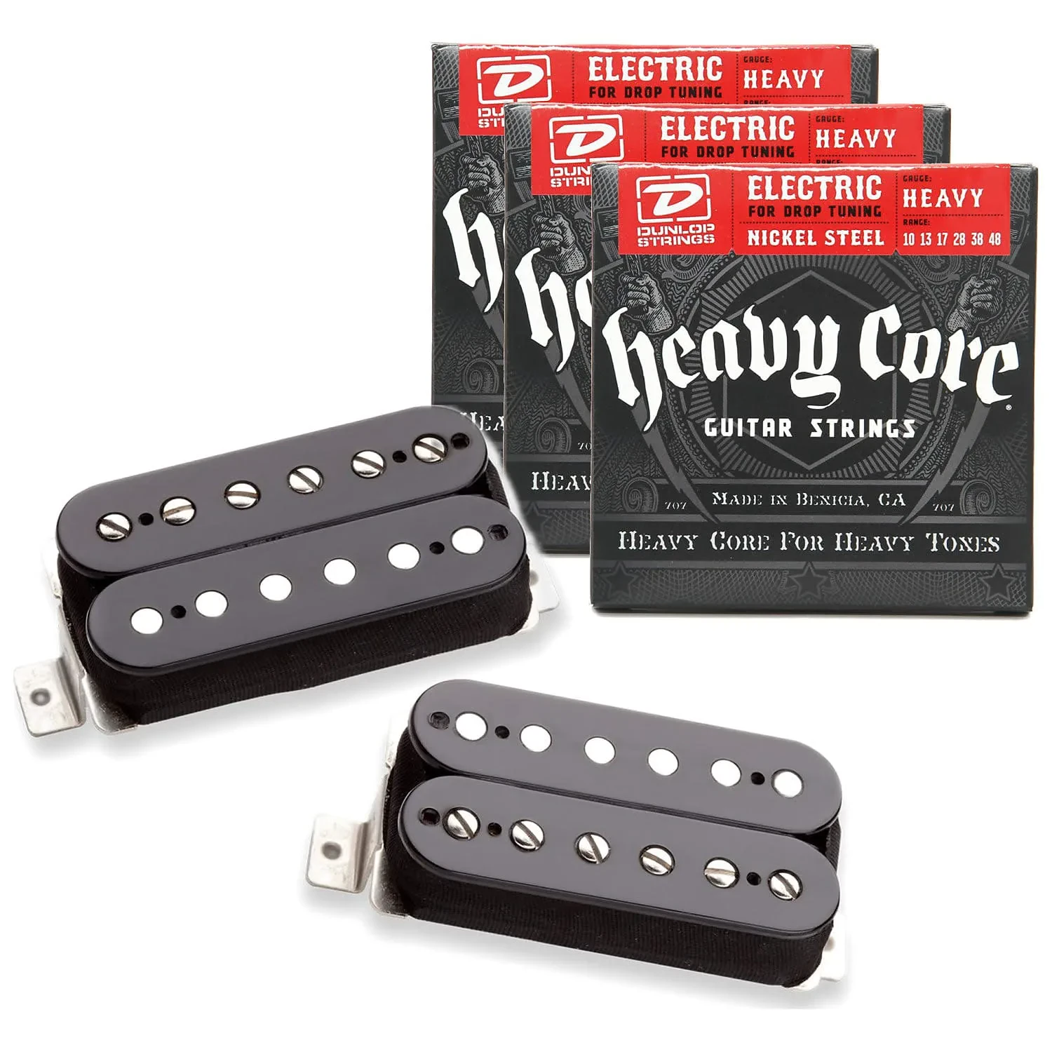 Звукосниматель для электрогитары Seymour Duncan Alnico II Pro 11108-04-B (набор, пара), черный, с 3 комплектами струн