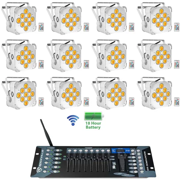 Светодиодный прибор Rockville BEST PAR 60 White с DMX-контроллером (12 штук)