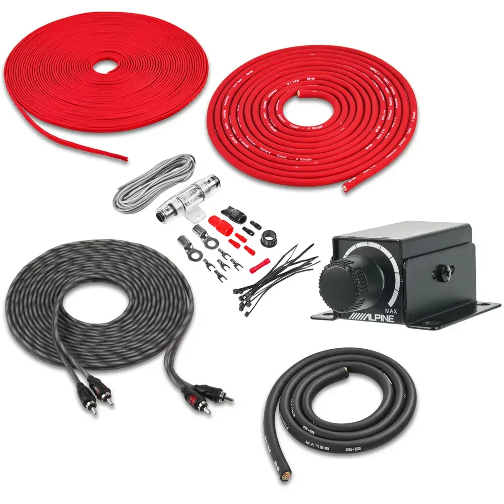 Комплект для усилителя Belva (набор) Alpine RUX-KNOB.2 Remote Bass Knob + Amp Wiring Kit