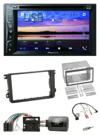 Автомагнитола для Skoda Fabia 5J Pioneer 2DIN, Bluetooth, USB, DVD, DAB, поддержка управления на руле