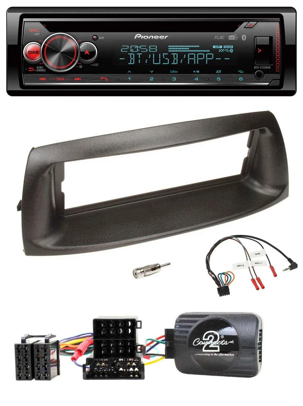 Автомагнитола для Fiat Punto 1999–2005 Pioneer DAB, CD, Bluetooth, USB