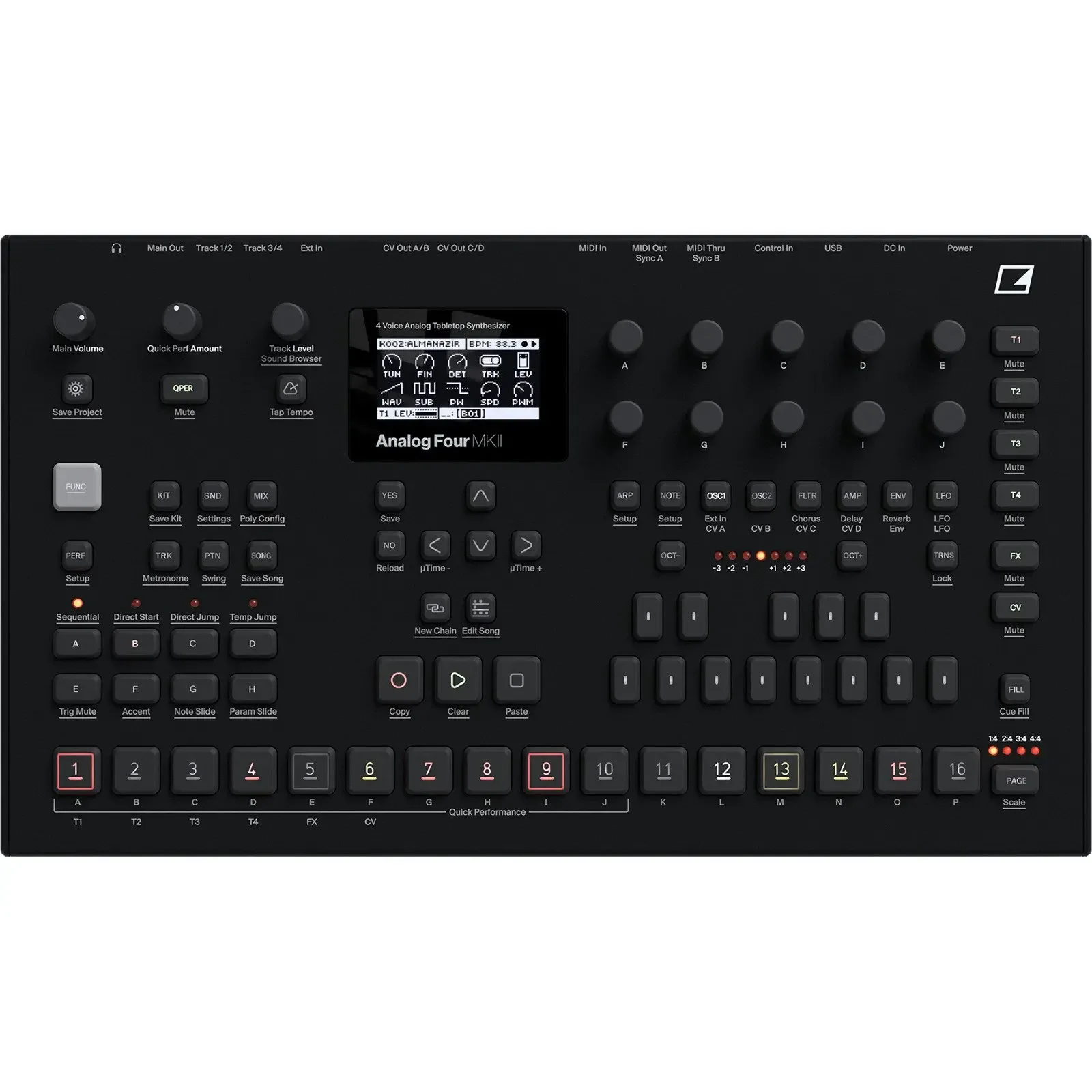 Аналоговый студийный синтезатор Elektron Analog Four MKII Black