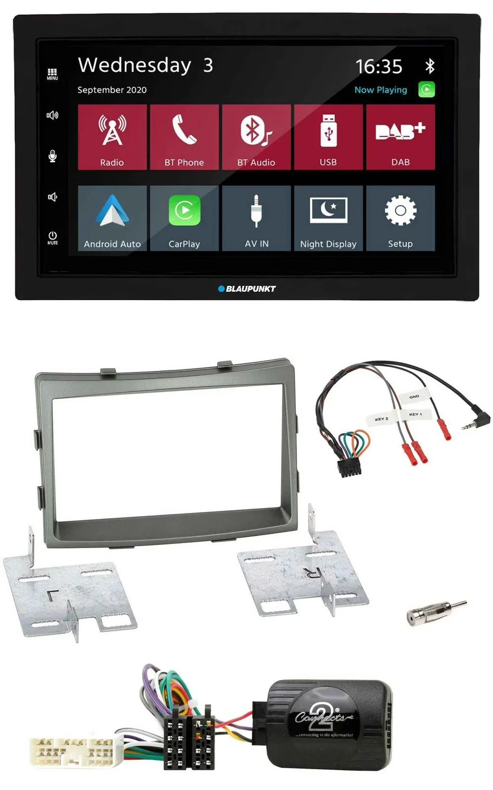 Blaupunkt DAB Bluetooth USB Lenkrad 2DIN Autoradio für SSangYong Rodius ab 2013