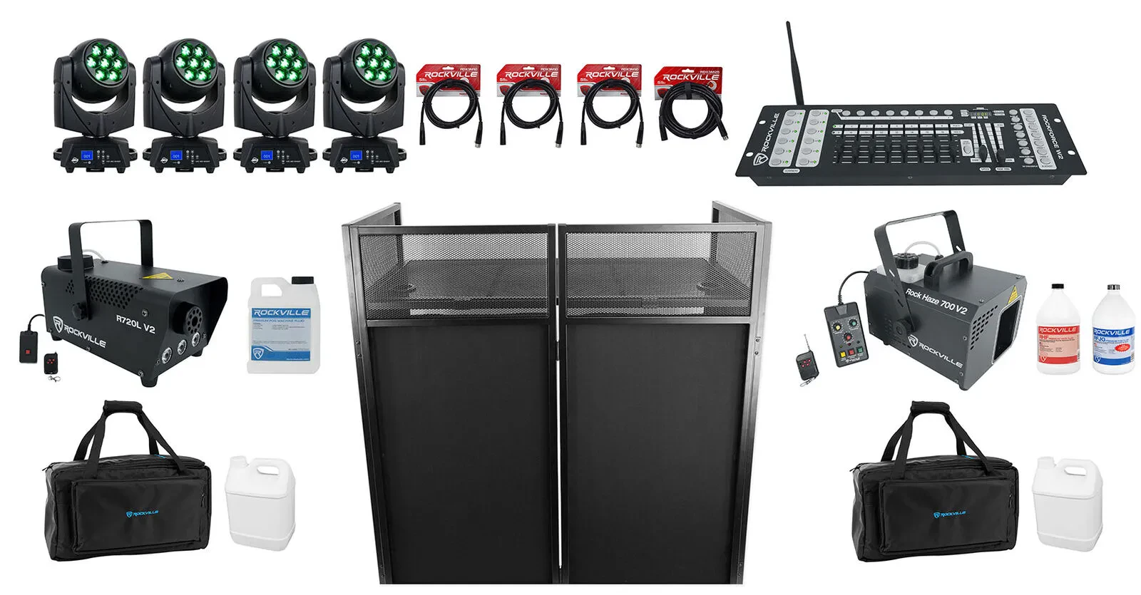 Комплект светового оборудования American DJ VIZI HEX WASH 7+ROCKFORCEW2+RFJG-7
