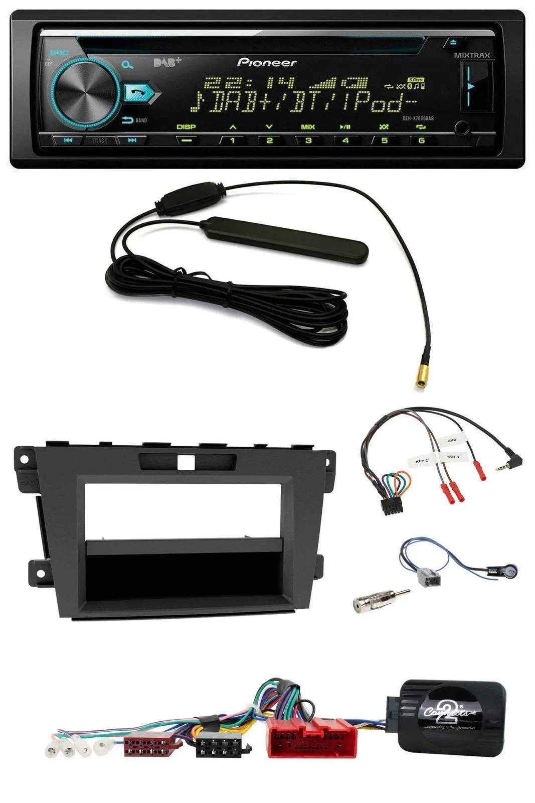 Автомагнитола для Mazda CX-7 2009–2013 Pioneer CD/MP3, DAB, USB, поддержка управления на руле