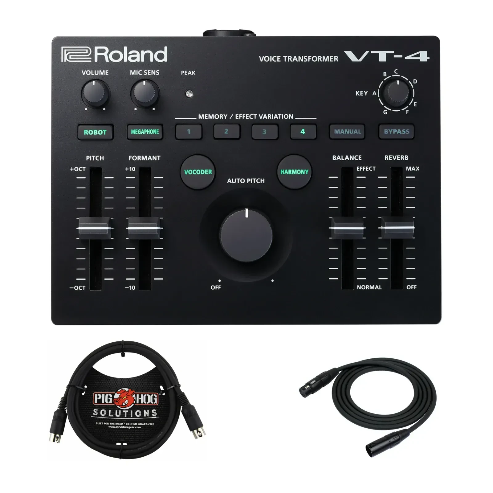 Roland VT 4 Voice Transformer and Effects Processor with XLR and MIDI Cables