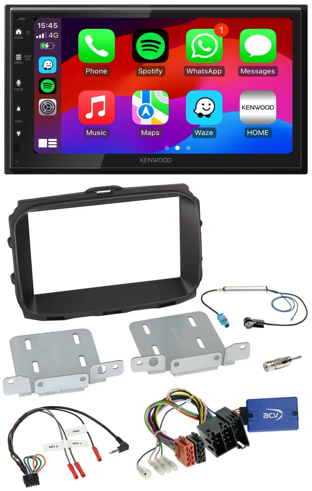 Автомагнитола для Alfa Romeo Giulietta Kenwood 2-DIN, USB, DAB, Bluetooth