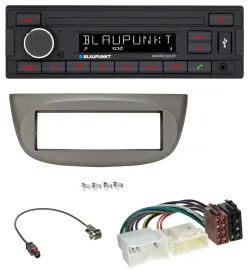 Blaupunkt USB AUX Bluetooth MP3 Autoradio für Renault Twingo ab 2012 beige-grau
