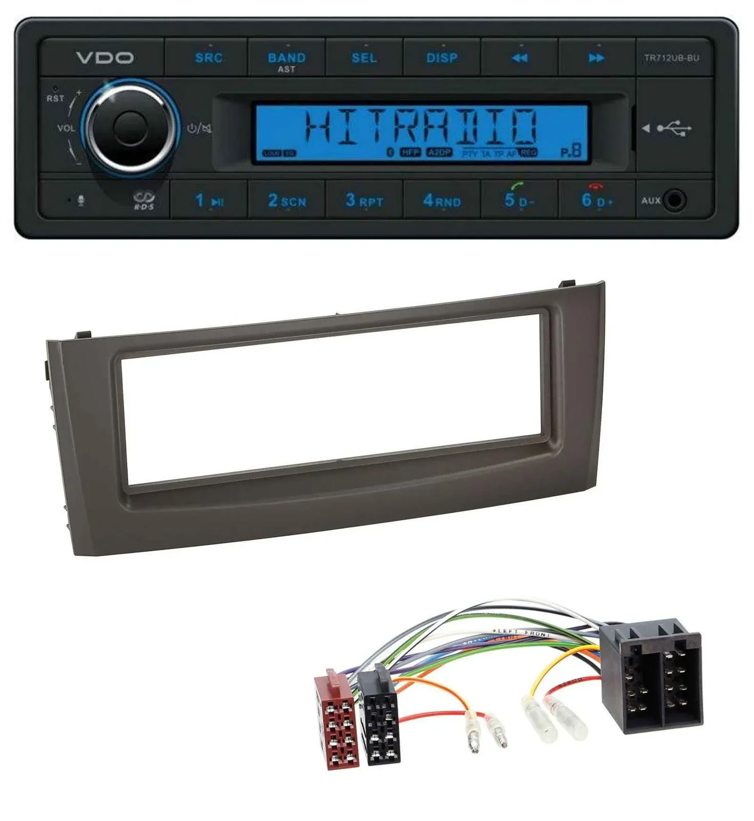VDO Bluetooth AUX USB MP3 Autoradio für Fiat Grande Punto Punto ab 05 schwarz