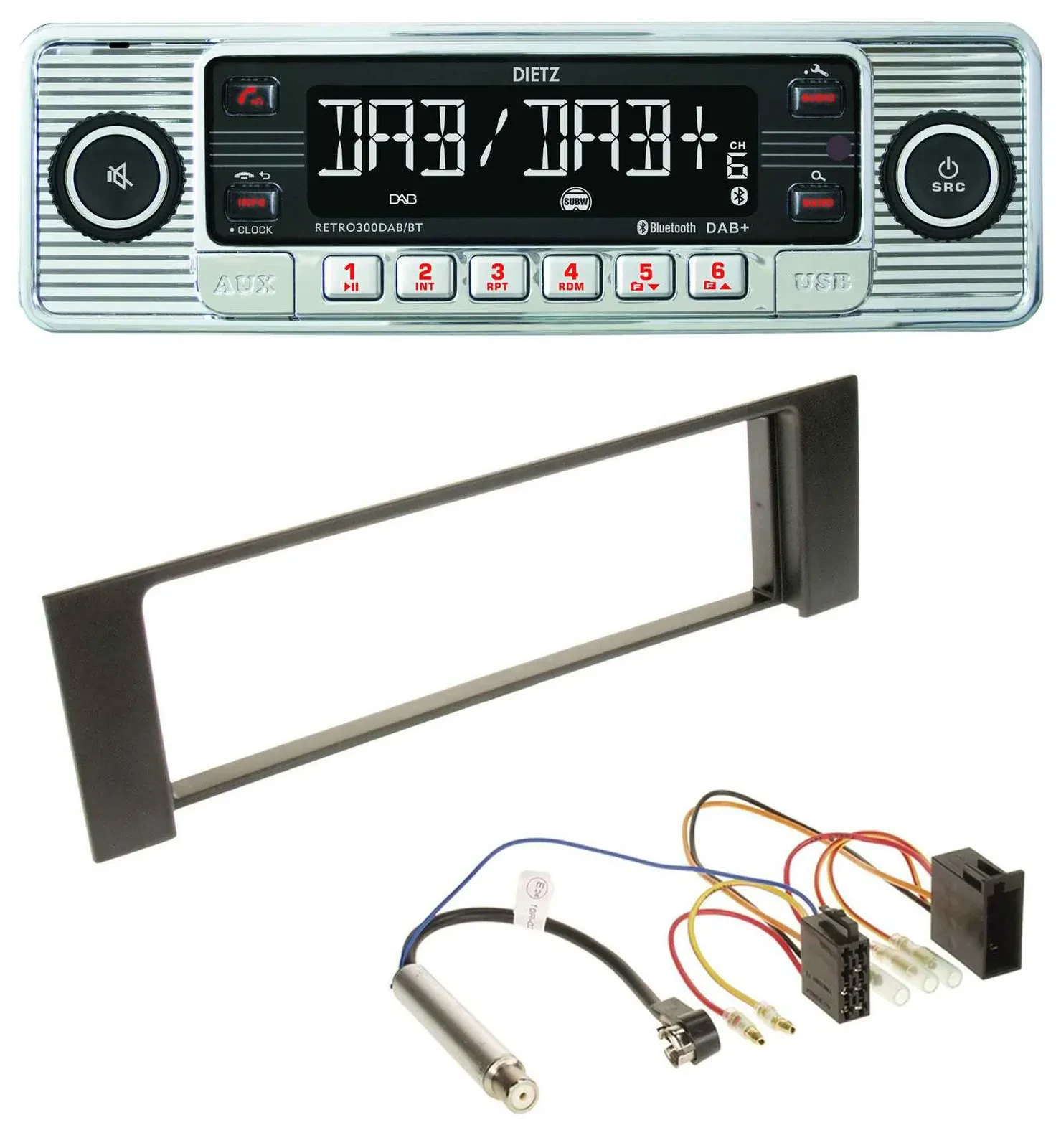 Dietz Bluetooth MP3 DAB USB Autoradio für Audi A4 (B6, 00-04) - ISO