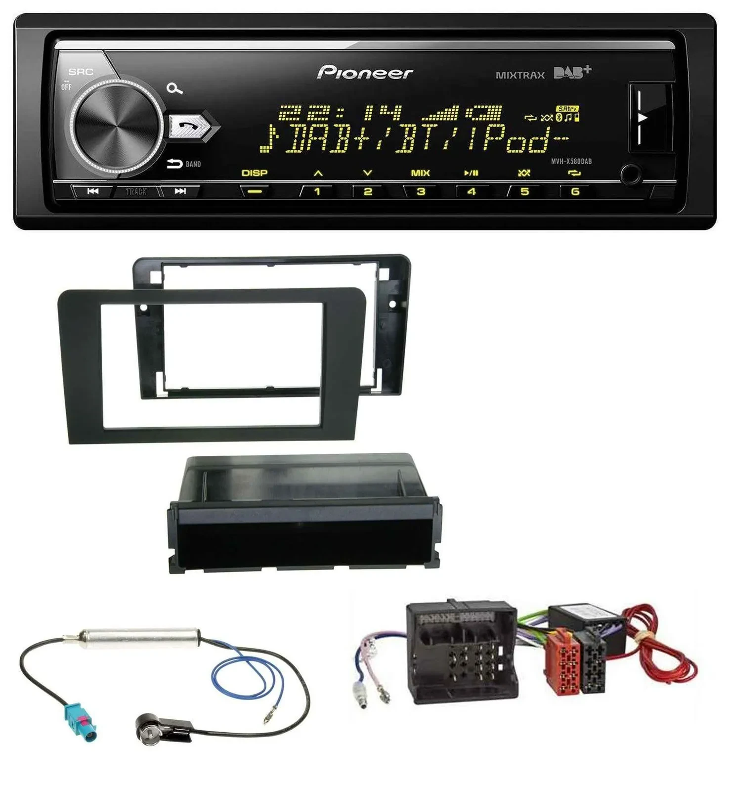 Pioneer Bluetooth USB DAB MP3 Autoradio für Audi A3 8P 06-12 Symphony Aktivsyste