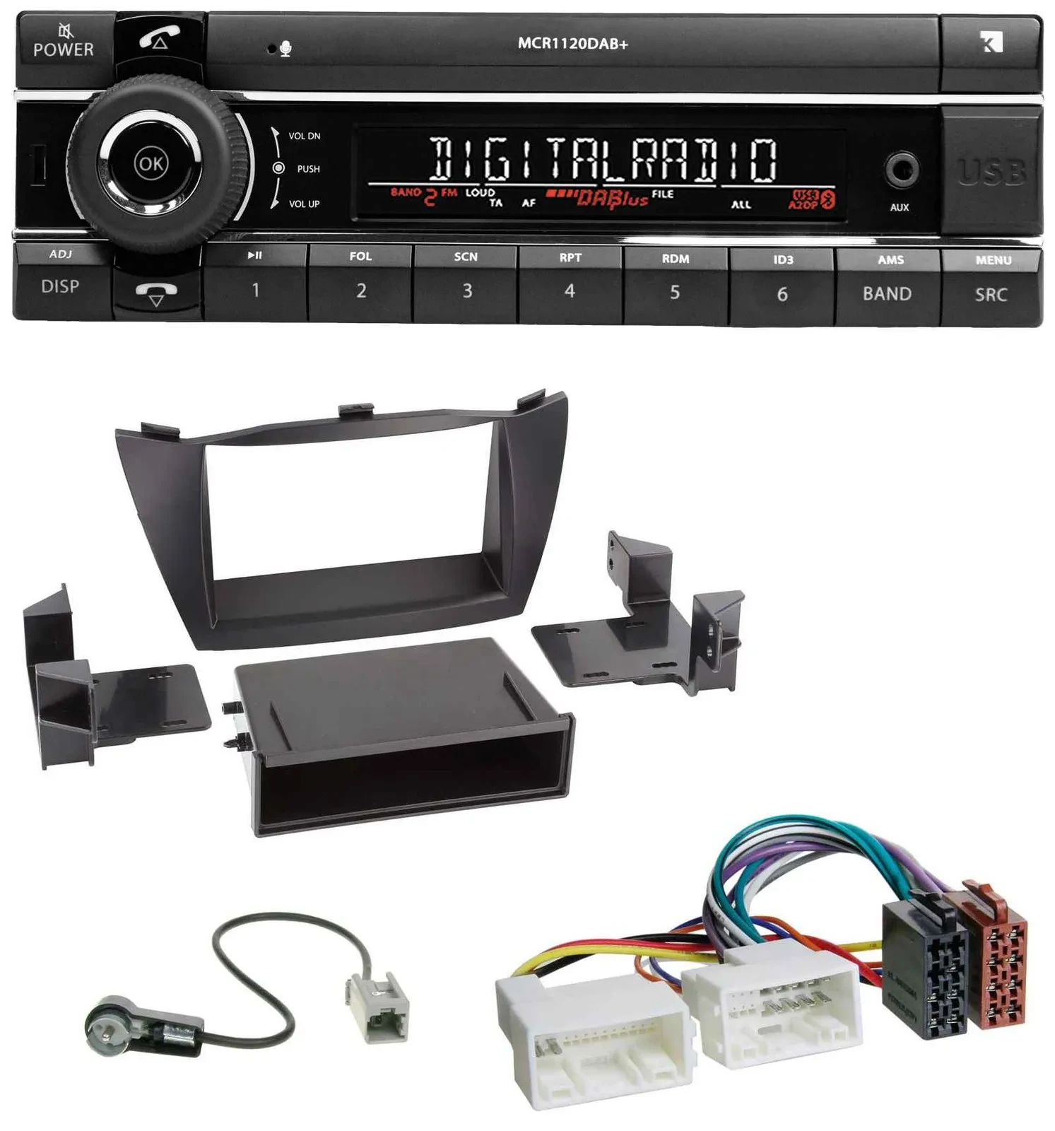 Kienzle Bluetooth MP3 USB DAB Autoradio für Hyundai Tucson (2010-2015)