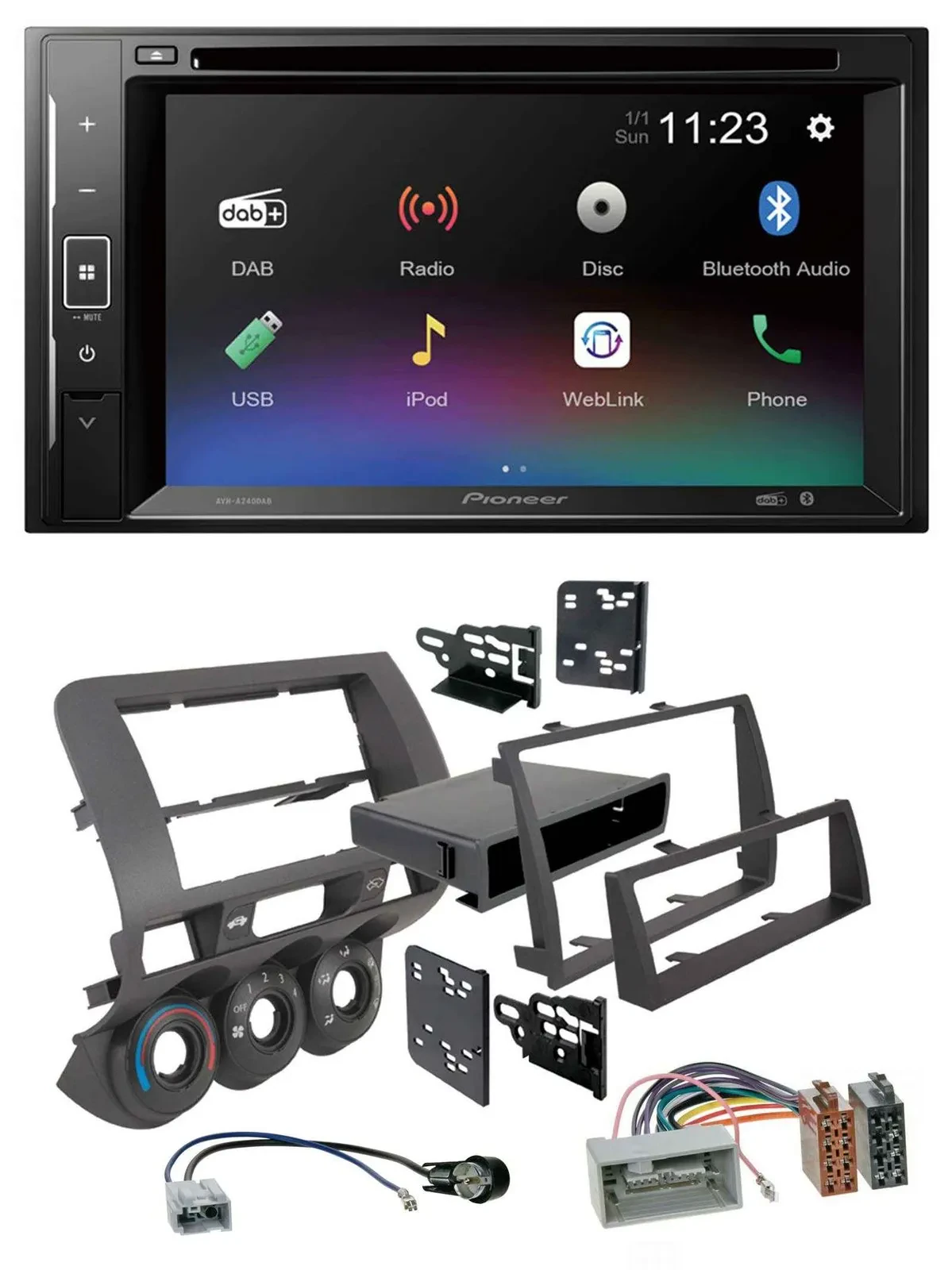 Автомагнитола Pioneer 2-DIN Bluetooth USB DAB DVD для Honda Fit 2006–2007 (US)