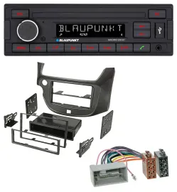 Blaupunkt USB AUX Bluetooth MP3 Autoradio für Honda Jazz (ab 2009) dunkelgrau