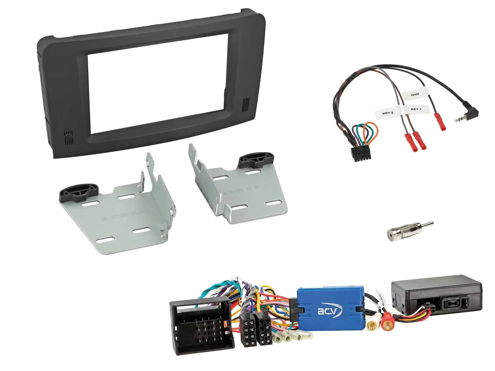 Radioset Lenkradadapter Doppel DIN Autoradio für Mercedes M-Klasse Aktiv 2005-11