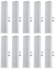 10) Rockville WET ARRAY 4 White Line Array Speakers For church/School/Auditorium