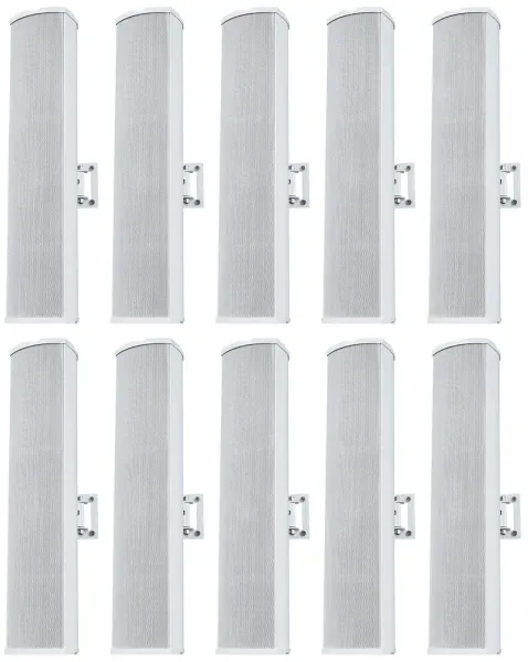 10) Rockville WET ARRAY 4 White Line Array Speakers For church/School/Auditorium