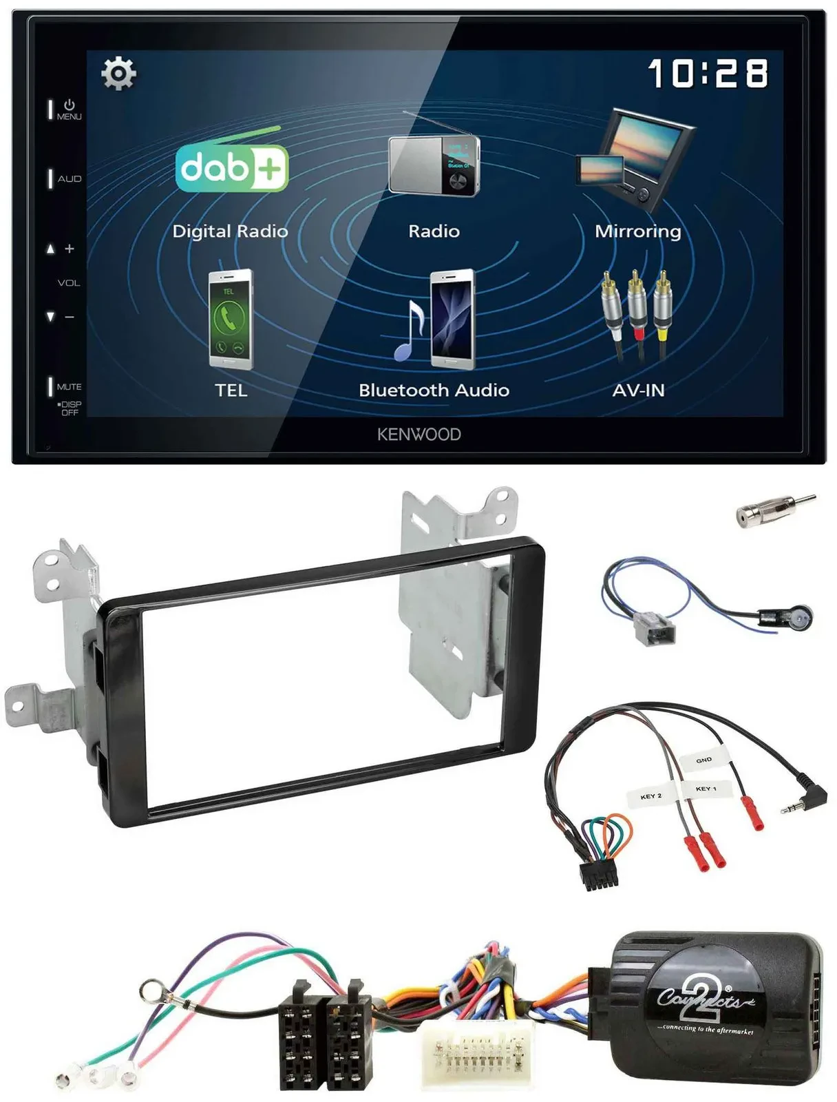 Kenwood 2DIN Bluetooth Lenkrad USB DAB Autoradio für Mitsubishi ab 2012 Outlande