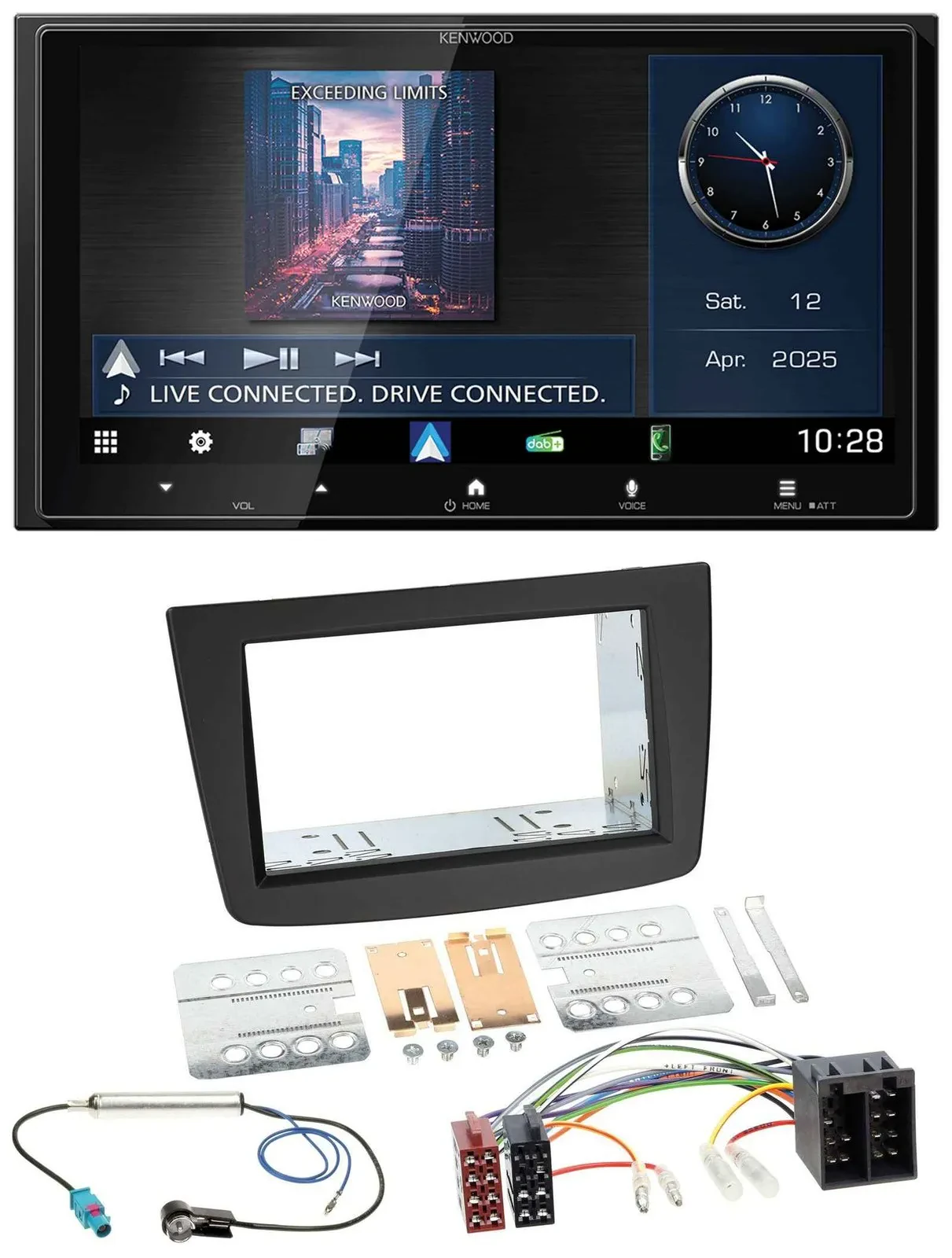 Автомагнитола для Alfa Romeo Mito (2008–2014) Kenwood 2DIN, Bluetooth, USB, DAB, MP3