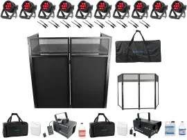 Прожектор American DJ Encore LP7IP (набор, 10 шт.) с DJ-фасадом, хейзером, дым-машиной и сумками