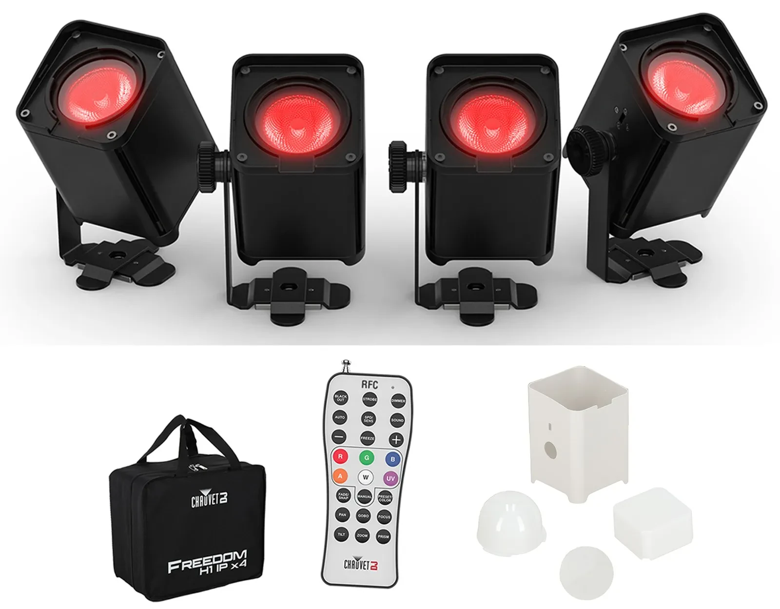 Световой прожектор Chauvet DJ FREEDOM H1 IP ILS X4 RGBWA+UV (набор, 4 шт.) с ACY Kit