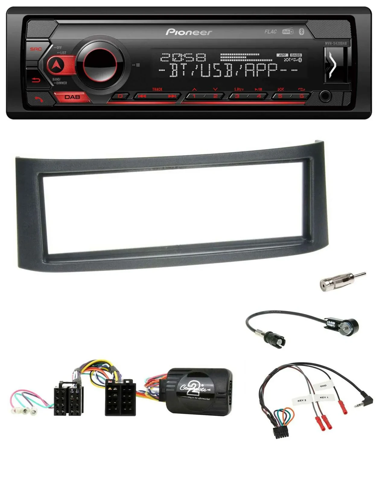 Pioneer Lenkrad USB DAB Bluetooth Autoradio für Smart ForFour W454 2004-2006 sch