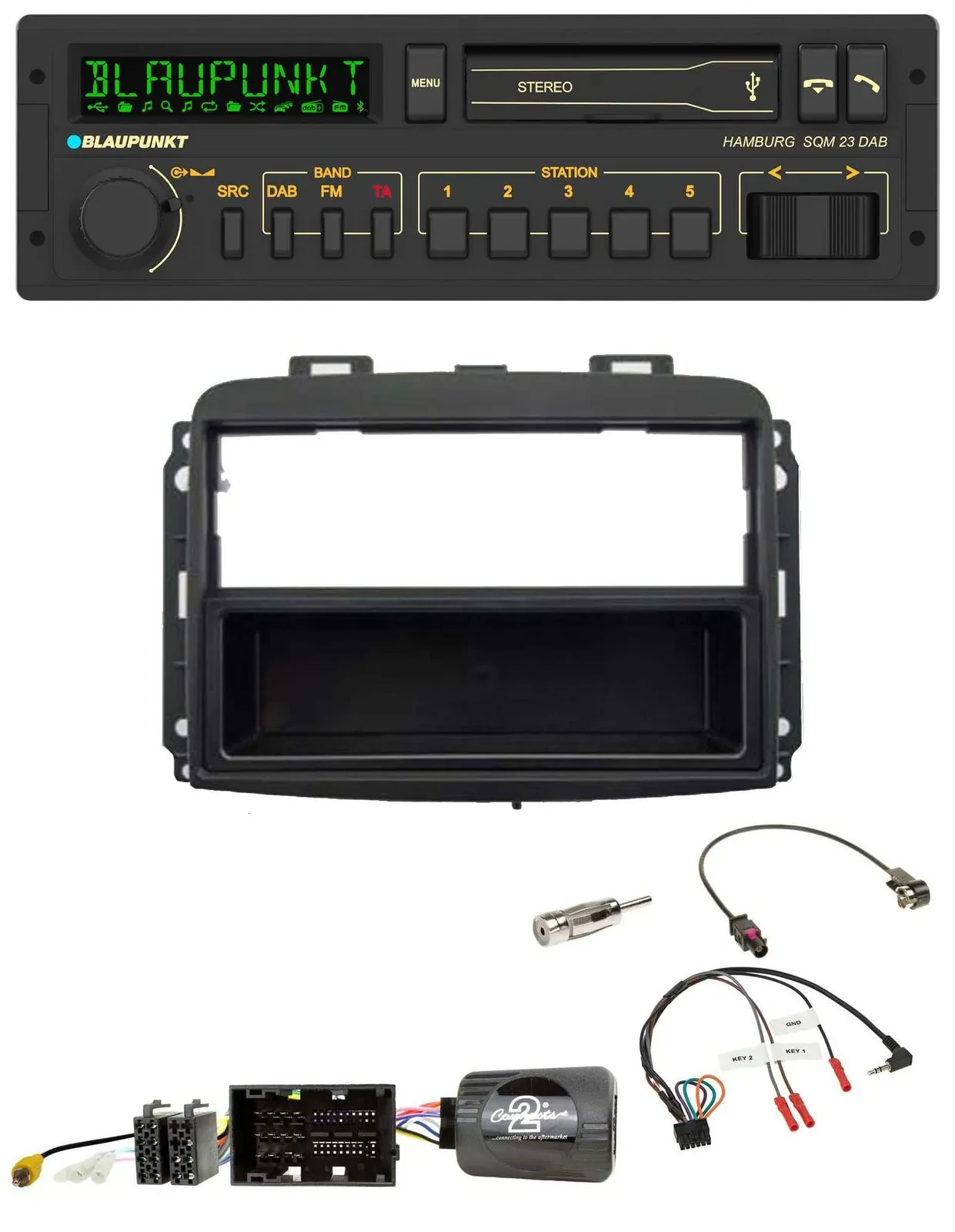 Blaupunkt USB DAB Bluetooth Lenkrad Autoradio für Fiat 500 L (ab 2012)