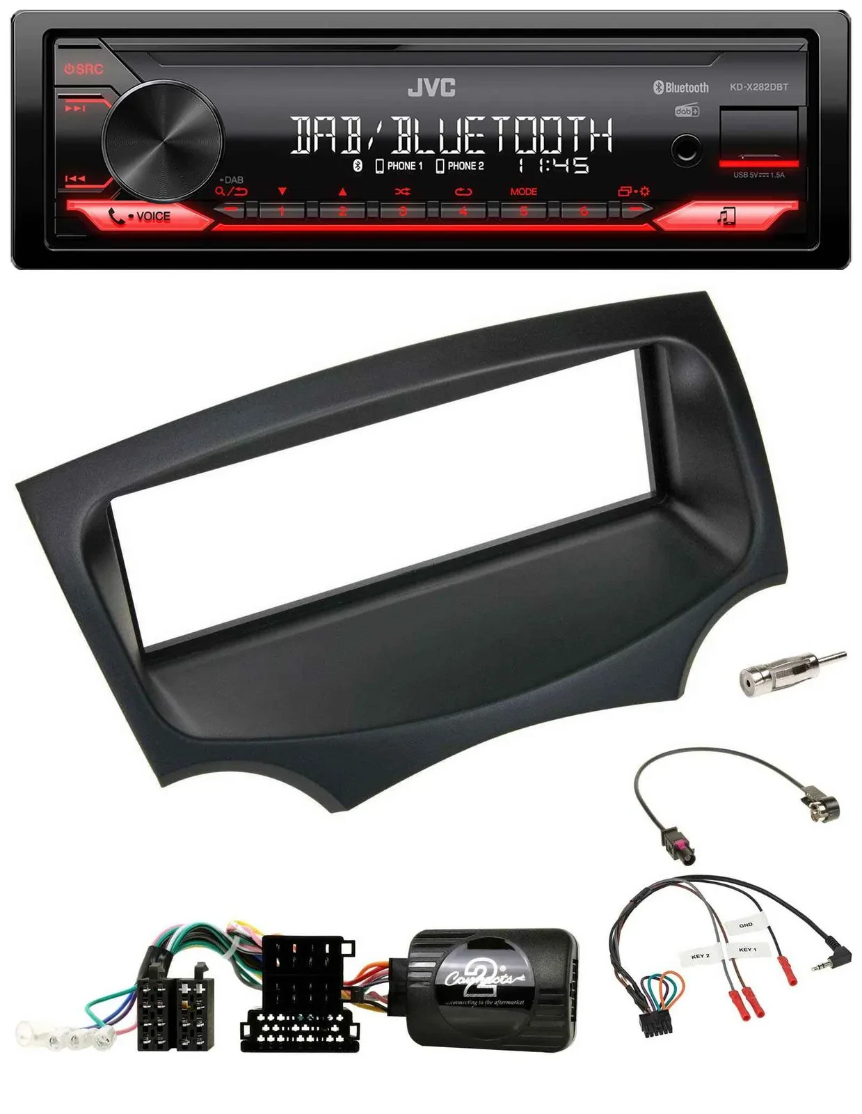 Автомагнитола для Ford Ka (RU8) 2008–2017 JVC Bluetooth, USB, DAB