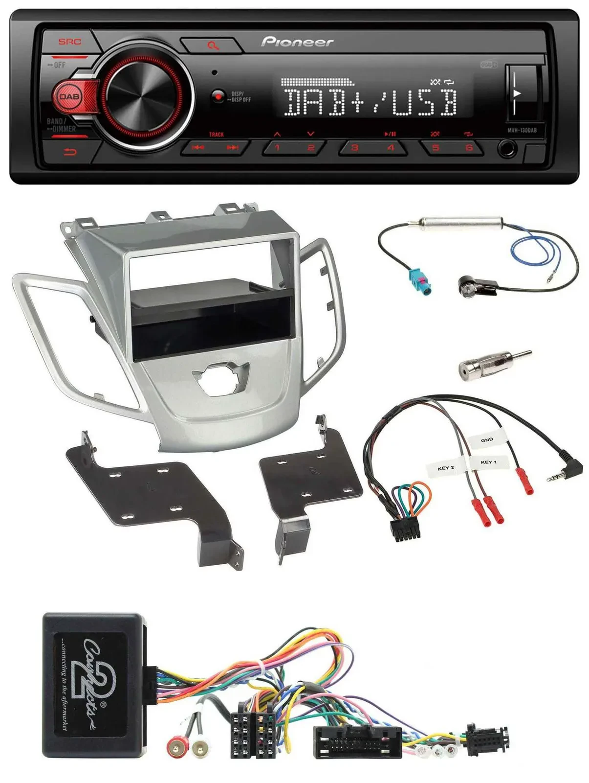 Pioneer MP3 1DIN DAB USB Lenkrad Autoradio x für Ford Fiesta 2010-13 ohne Displa