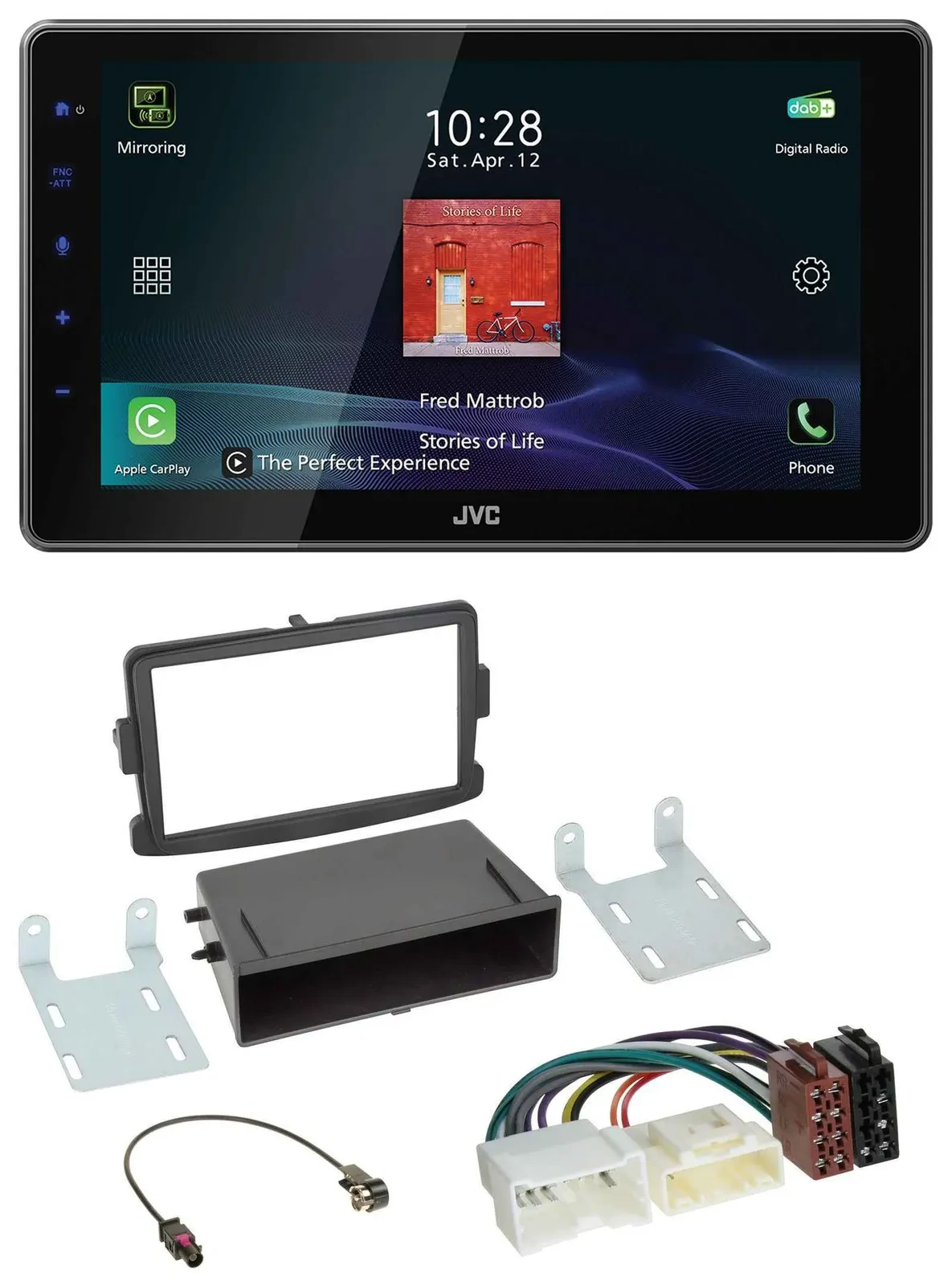 JVC DAB MP3 Bluetooth USB Autoradio für Dacia Logan Sandero Opel Vivaro