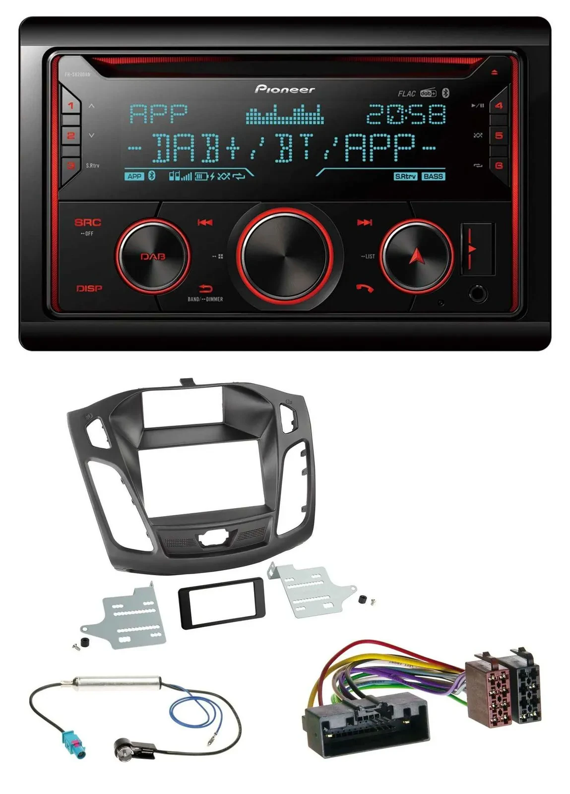 Pioneer 2DIN DAB MP3 Bluetooth USB CD Autoradio für Ford Focus (2011-2014)