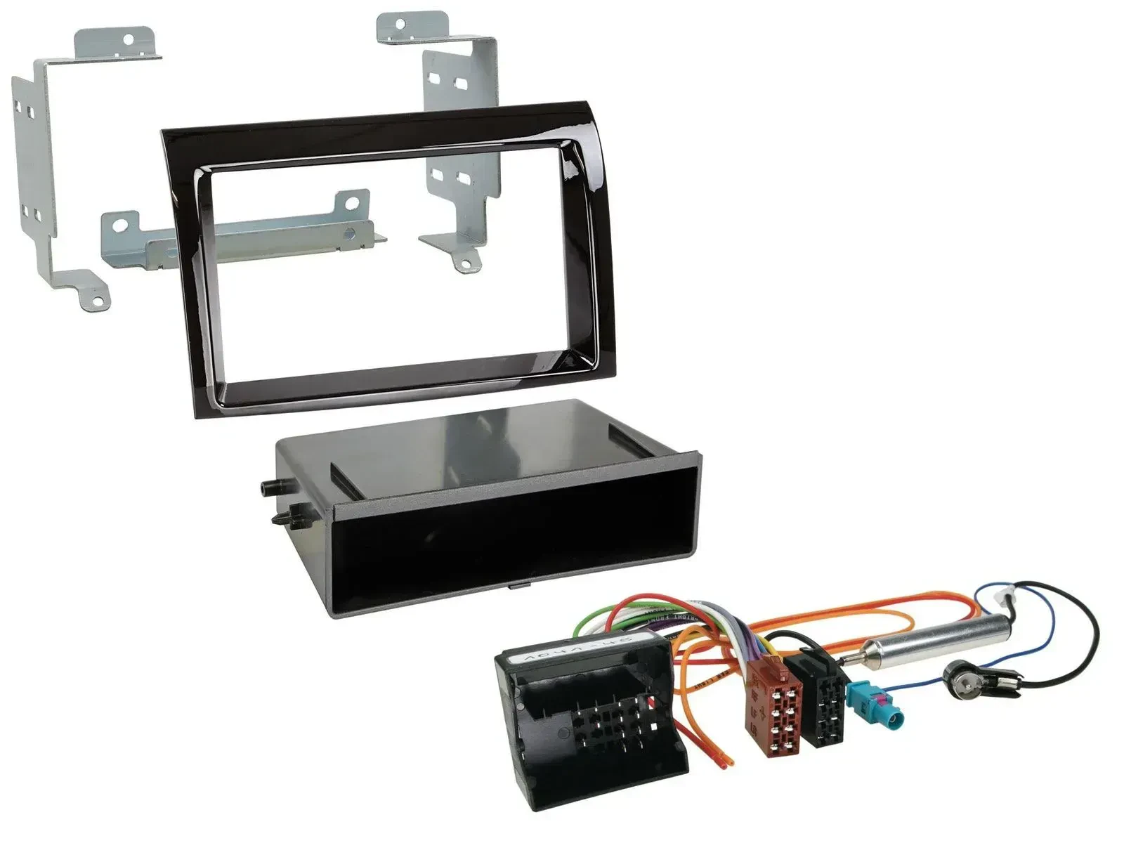 Einbauset DIN Autoradio für Citroen Jumper 06-11 Quadlock piano schwarz Profiver