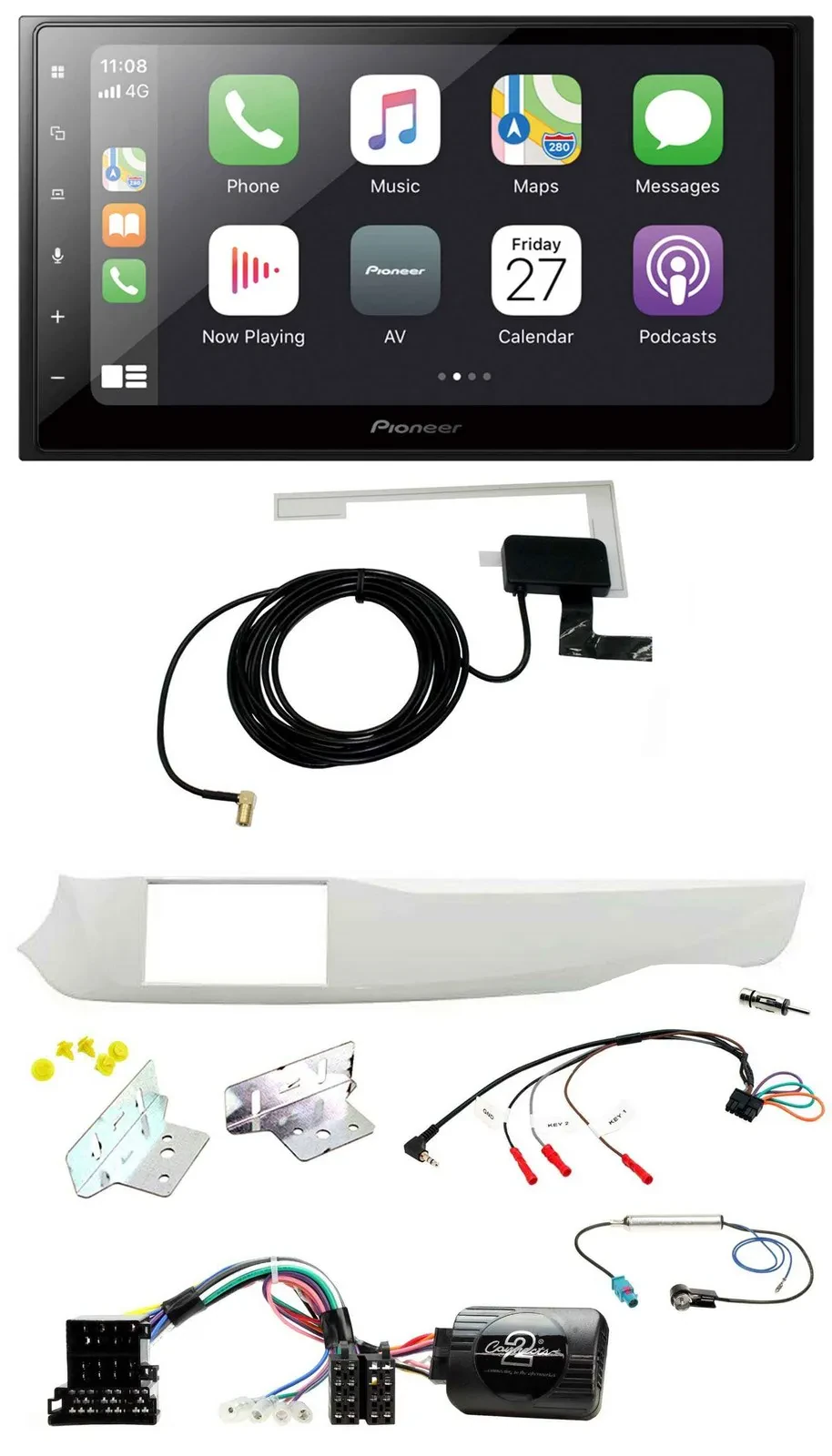 Pioneer USB Lenkrad 2DIN Bluetooth DAB Autoradio für Alfa Giulietta 10-14 940 we