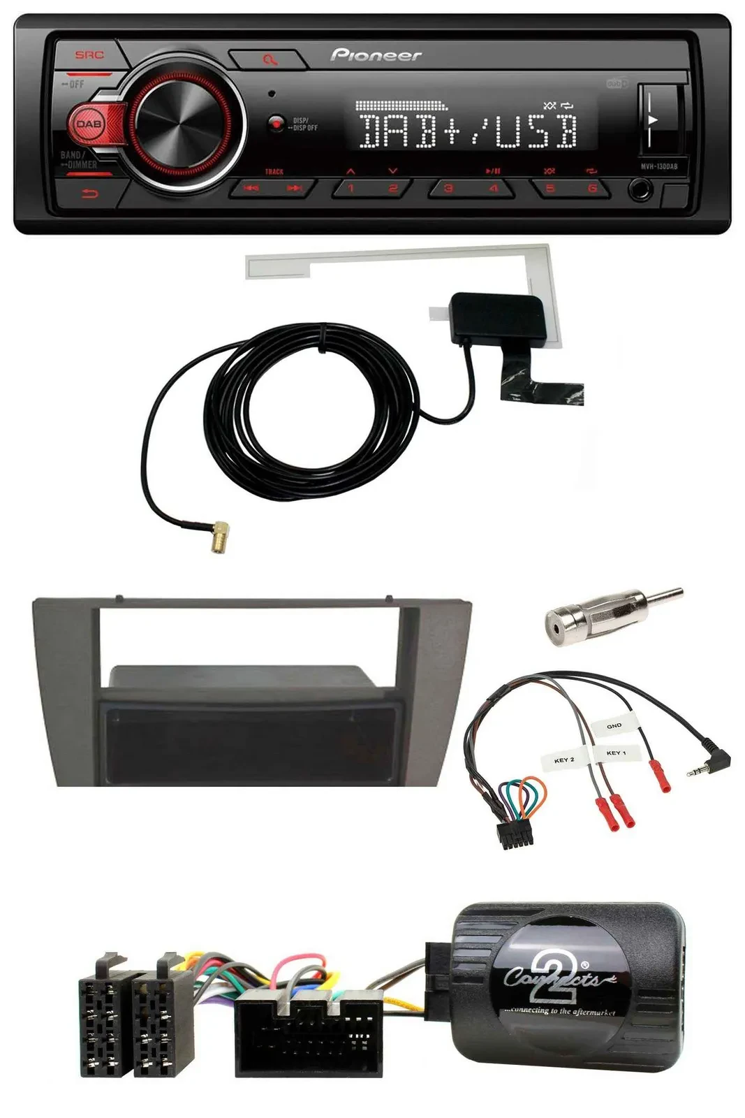 Pioneer 1DIN MP3 DAB USB Lenkrad Autoradio für Jaguar X-Type S-Type 2003-2008