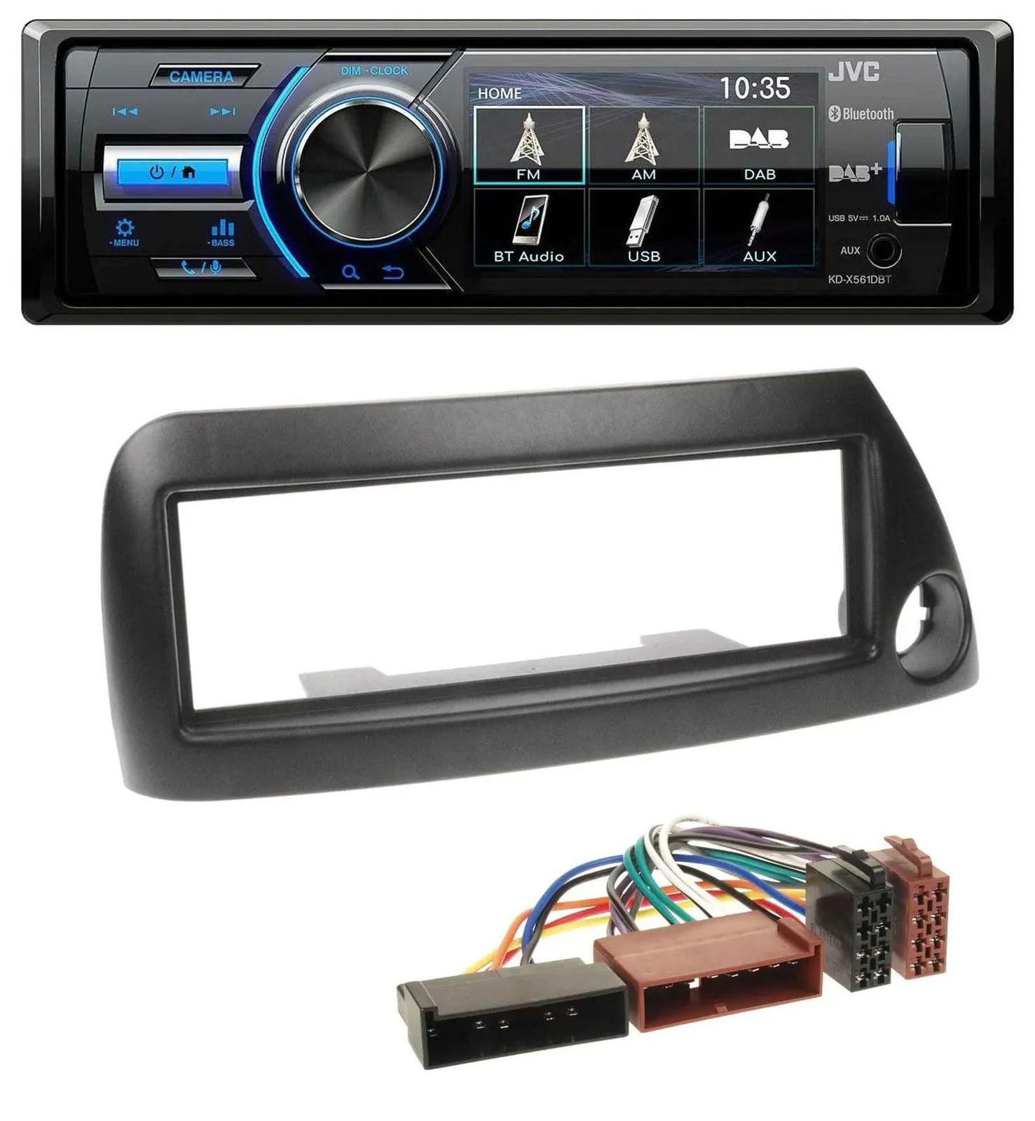 JVC Bluetooth MP3 USB DAB Autoradio für Ford Ka (bis 2008) - schwarz