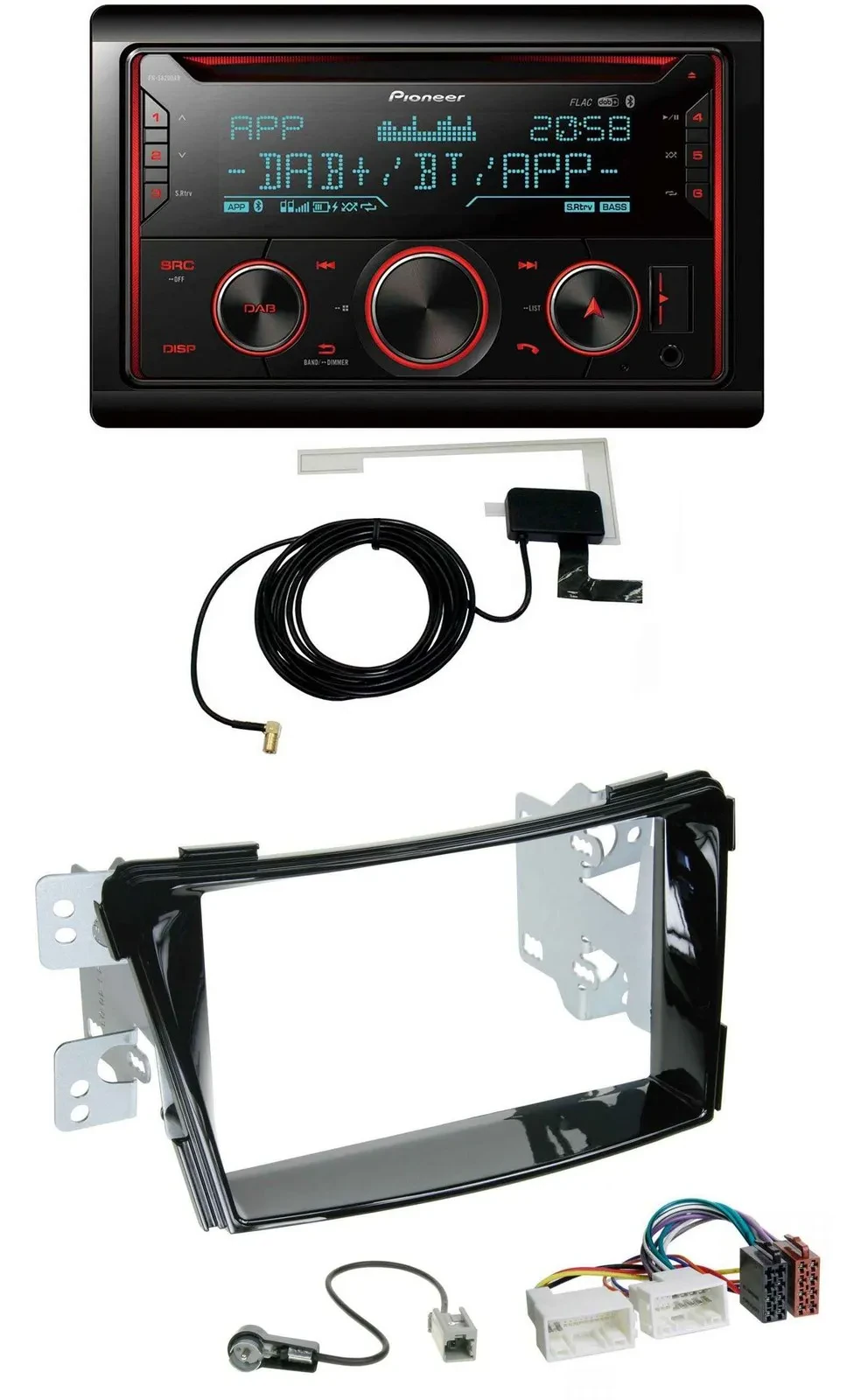 Автомагнитола для Hyundai i40 VF Pioneer 2-DIN MP3 DAB USB CD Bluetooth, черный (piano black)