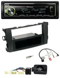 Автомагнитола Pioneer DAB CD USB MP3 для Toyota Auris 2007-2011 черная с поддержкой кнопок на руле