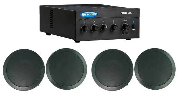 Потолочная акустика JBL CC65T Black с усилителем (4 штуки)