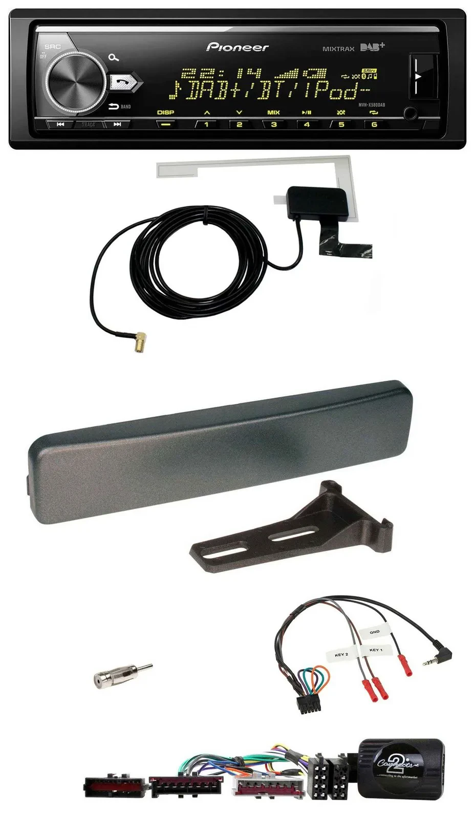 Автомагнитола Pioneer Bluetooth DAB USB для Ford Mondeo/Focus, антрацит